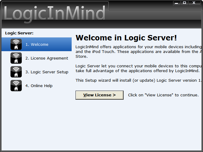 4. Read the setup intro screen and click View License