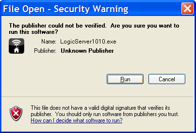 3. Allow Windows to run Logic Server